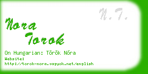 nora torok business card