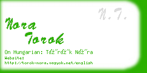 nora torok business card